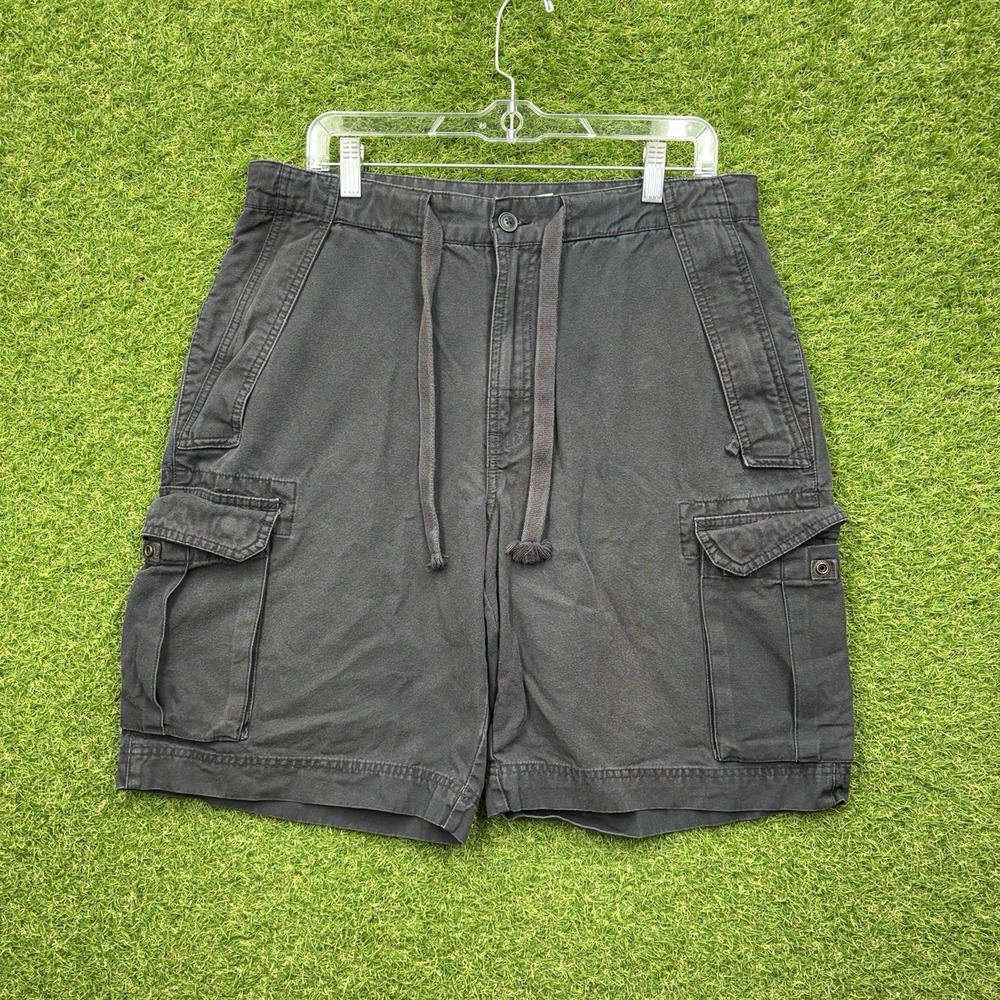 Old Navy Shorts Mens 35 Blue Cargo 100% Cotton Multiple Pockets Lightweight